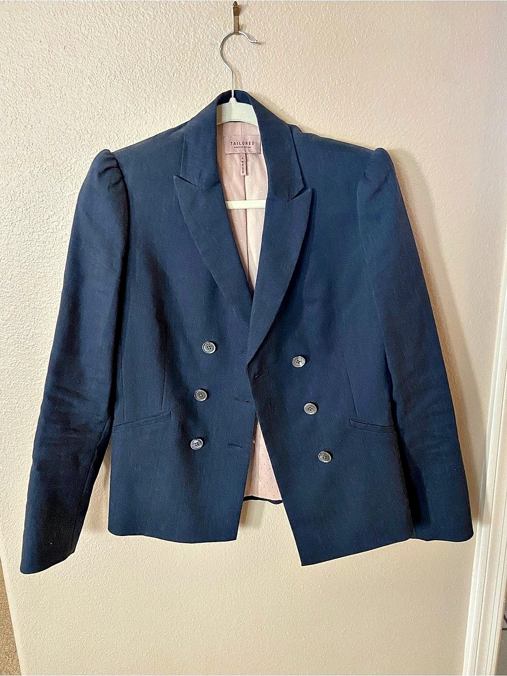 Rebecca Taylor Double-Breasted Blazer in Blue Size 6 Like New